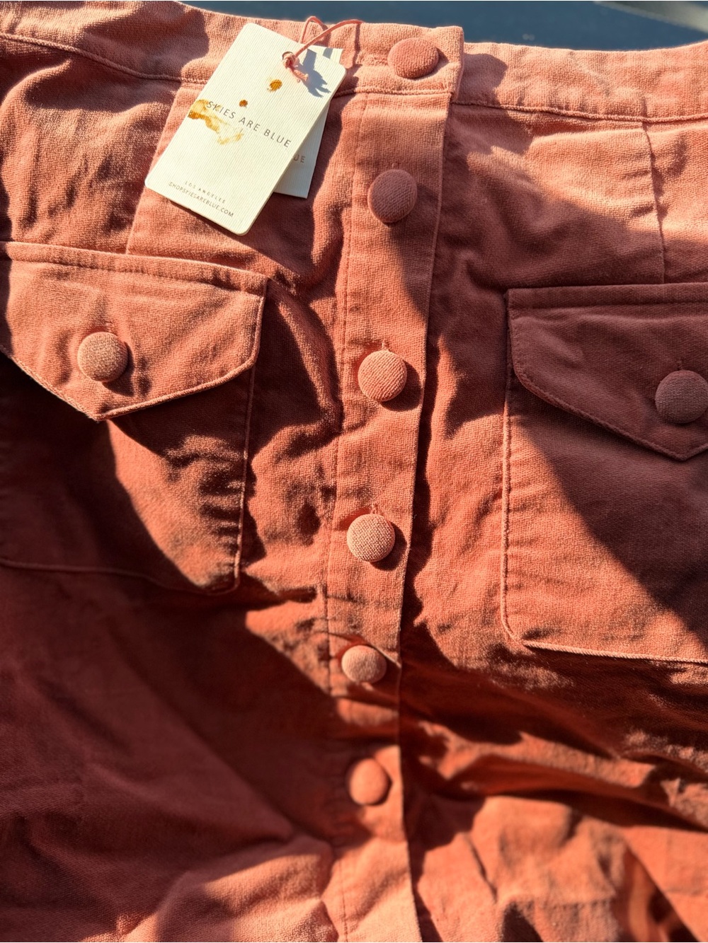 Skies Are Blue Burnt Orange Button-Front Jacket